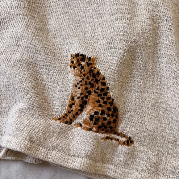 Marisa Christina Beige Animal Safari Cardigan Natural Fibers Cotton & Linen - Picture 10 of 10